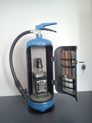 Extincteur mini bar Bleu pétrole ouvert