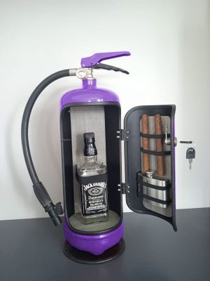 Extincteur mini bar violet ouvert