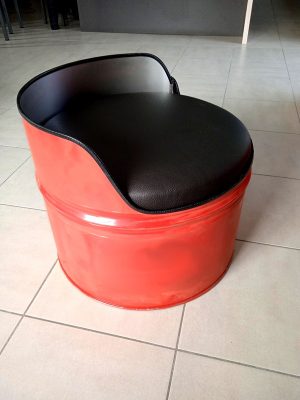 Fauteuil bidon recyclé Rouge pompier