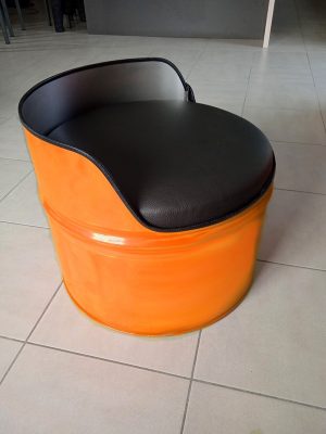 Fauteuil bidon recyclé club orange Hermès